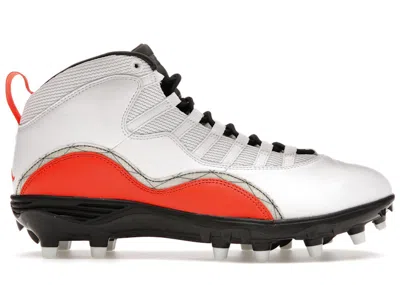 Pre-owned Jordan Men's  10 Retro Cleat Solefly (friends And Family) Sneakers In White/orange/black In Multi