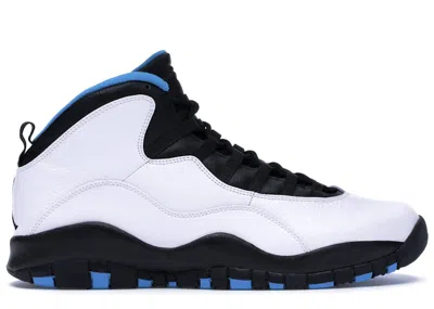Pre-owned Jordan Men's  10 Retro Powder (2014) Sneakers In White/dark Powder Blue/black In Multi