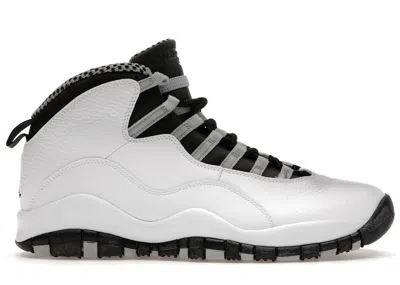 Pre-owned Jordan Men's  10 Retro Steel (2013) Sneakers In White/black/light Steel Grey