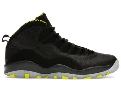 Pre-owned Jordan Men's  10 Retro Venom Green Sneakers In Black/cool Grey/anthracite
