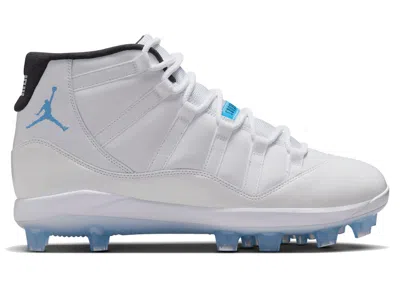 Pre-owned Jordan Men's  11 Mid Mcs Cleat Sneakers In White/black/legend Blue In Multi