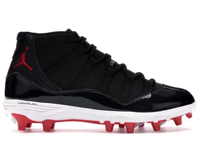 Pre-owned Jordan Men's  11 Retro Cleat Bred Sneakers In Black/university Red/white