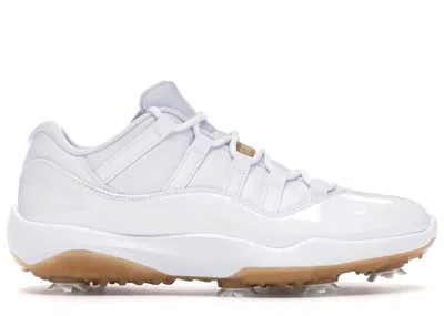 Pre-owned Jordan Men's  11 Retro Low Golf Sneakers In White/metallic Gold In Multi