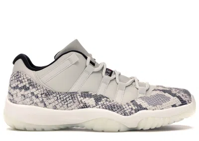 Pre-owned Jordan Men's  11 Retro Low Snake Sneakers In Light Bone/smoke Grey/white
