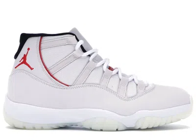 Pre-owned Jordan Men's  11 Retro Sneakers In Platinum Tint/sail/university Red