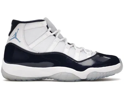 Pre-owned Jordan Men's  11 Retro Unc Win Like 82 Sneakers In White/university Blue/midnight Navy In Multi