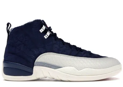 Pre-owned Jordan Men's  12 Retro International Flight Sneakers In College Navy Blue/university Red/sail
