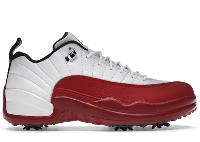 Pre-owned Jordan Men's  12 Retro Low Golf Cherry Sneakers In White/varsity Red In Multi