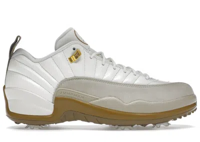 Pre-owned Jordan Men's  12 Retro Low Golf Driftwood Sneakers In White/game Royal/black
