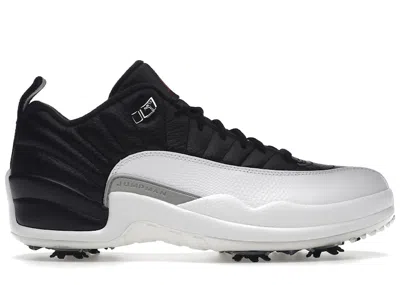 Pre-owned Jordan Men's  12 Retro Low Golf Playoff Sneakers In Black/varsity Red/metallic Silver