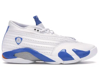 Pre-owned Jordan Men's  14 Retro Low Sneakers In White/pacific Blue/metallic Silver In Multi