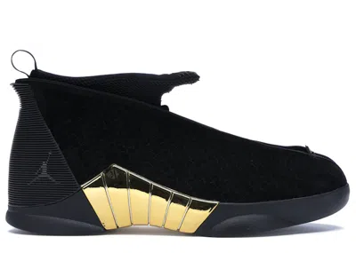 Pre-owned Jordan Men's  15 Retro Doernbecher (2018) Sneakers In Black/white/metallic Gold