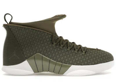 Pre-owned Jordan Men's  15 Retro Psny Woven Olive Sneakers In Medium Olive/sail