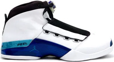 Pre-owned Jordan Men's  17 Og Wizards Home Sneakers In White/college Blue/black