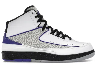 Pre-owned Jordan Men's  2 Retro Dark Sneakers In White/concord/black In Multi