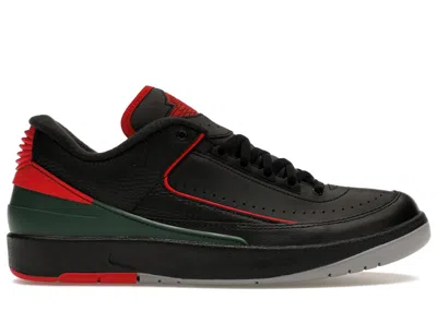 Pre-owned Jordan Men's  2 Retro Low Christmas Sneakers In Black/fire Red/cement Grey In Multi