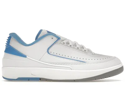 Pre-owned Jordan Men's  2 Retro Low Unc Sneakers In White/university Blue/cement Grey In Multi