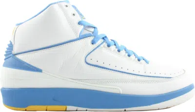 Pre-owned Jordan Men's  2 Retro Melo Sneakers In White/columbia Blue/varisty Maize