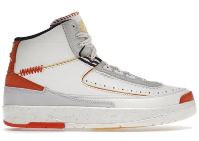 Pre-owned Jordan Men's  2 Retro Sp Maison Chateau Rouge Sneakers In Sail/citron Pulse/orange In Multi