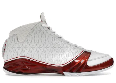 Pre-owned Jordan Men's  23 Sneakers In White/varsity Red/metallic Silver In Multi