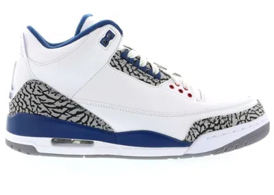 Pre-owned Jordan Men's  3 Retro (2011) Sneakers In White/cement Grey/true Blue