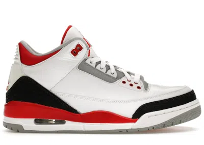 Pre-owned Jordan Men's  3 Retro (2013) Sneakers In White/fire Red/neutral Grey In Multi