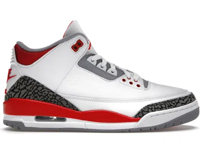 Pre-owned Jordan Men's  3 Retro (2022) Sneakers In White/fire Red/cement Grey In Multi