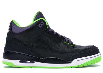Pre-owned Jordan Men's  3 Retro Joker Sneakers In Black/electric Green/cayanne In Multi