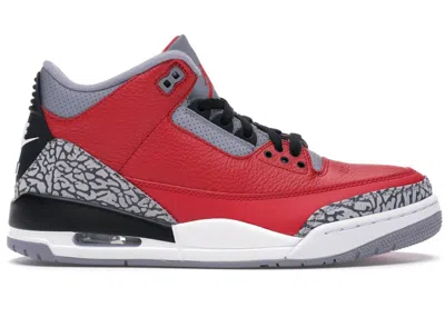 Pre-owned Jordan Men's  3 Retro Se Unite (chicago Exclusive) Sneakers In Varsity Red/cement Grey In Multi