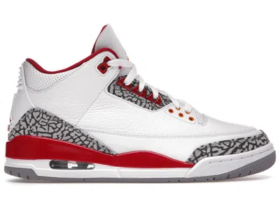 Pre-owned Jordan Men's  3 Retro Sneakers In White/light Curry/cardinal Red In Multi