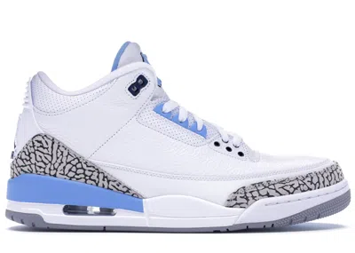 Pre-owned Jordan Men's  3 Retro Unc Pe Sneakers In White/cement Grey/university Blue In Multi