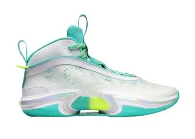Pre-owned Jordan Men's  36 Guo Ailun Global Game Sneakers In White/teal/lime Green In Multi