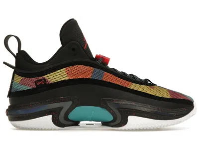 Pre-owned Jordan Men's  36 Low Sneakers In Black/washed Teal/vivid Sulfur In Multi