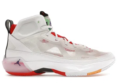 Pre-owned Jordan Men's  37 Hare Sneakers In White/true Red/light Silver