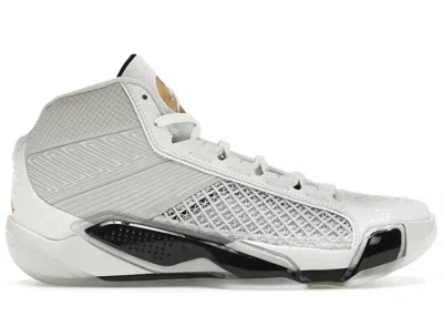Pre-owned Jordan Men's  38 Fiba (clear Sole) Sneakers In White/metallic Gold/pure Platinum