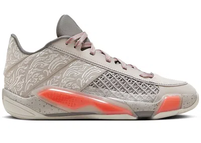 Pre-owned Jordan Men's  38 Low Torch Sneakers In Cement Grey/hyper Crimson/particle Beige In Multi