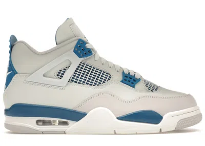 Pre-owned Jordan Men's  4 Retro (2024) Sneakers In Off/white/military Blue In Multi