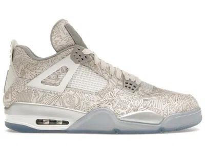 Pre-owned Jordan Men's  4 Retro 30th Anniversary Laser Sneakers In Laser White/chrome/metallic Silver In Multi