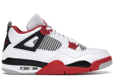 Pre-owned Jordan Men's  4 Retro Fire Red (2020) Sneakers In White/black/tech Grey In Multi