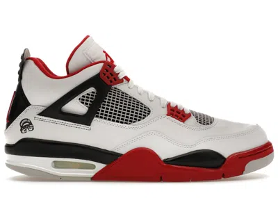 Pre-owned Jordan Men's  4 Retro Fire Red Mars Mon Sneakers In White/varsity Red/black
