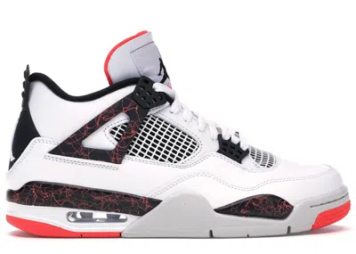 Pre-owned Jordan Men's  4 Retro Flight Nostalgia Sneakers In White/black/bright Crimson