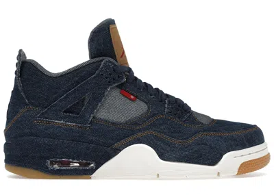 Pre-owned Jordan Men's  4 Retro Levi's (blank Tag) Sneakers In Denim/sail