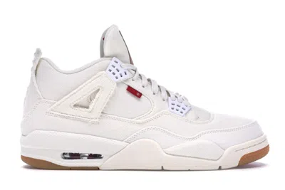 Pre-owned Jordan Men's  4 Retro Levi's (blank Tag) Sneakers In White