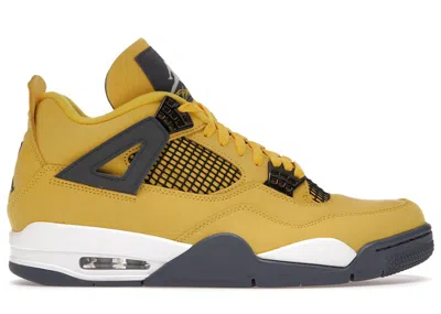 Pre-owned Jordan Men's  4 Retro Lightning (2021) Sneakers In Tour Yellow/white/dark Blue Grey In Multi