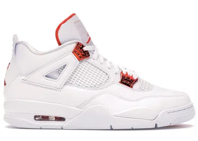 Pre-owned Jordan Men's  4 Retro Metallic Orange Sneakers In White/metallic Silver/team Orange In Multi