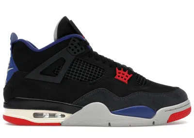 Pre-owned Jordan Men's  4 Retro Rare Air Sneakers In Black/fire Red/deep Royal Blue