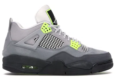 Pre-owned Jordan Men's  4 Retro Se 95 Neon Sneakers In Cool Grey/volt/wolf Grey