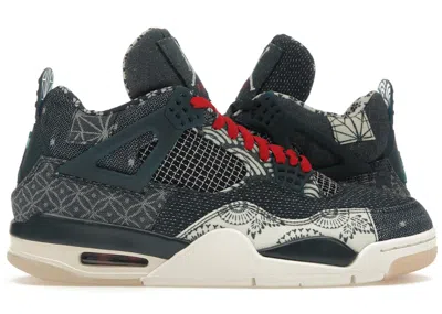 Pre-owned Jordan Men's  4 Retro Se Sashiko Sneakers In Deep Ocean/sail/cement Grey