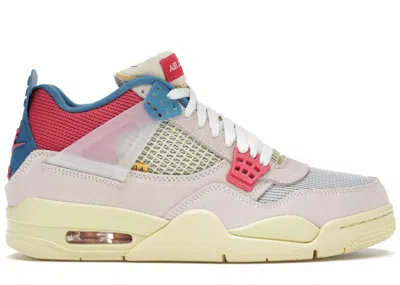 Pre-owned Jordan Men's  4 Retro Union Sneakers In Guava Ice/light Bone/brigade Blue