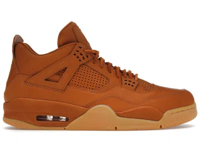 Pre-owned Jordan Men's  4 Retro Wheat Sneakers In Ginger/gum Yellow